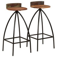 2X Barstuhl Altholz Massiv Barhocker Tresenhocker KüChenhocker Hocker Vidaxl