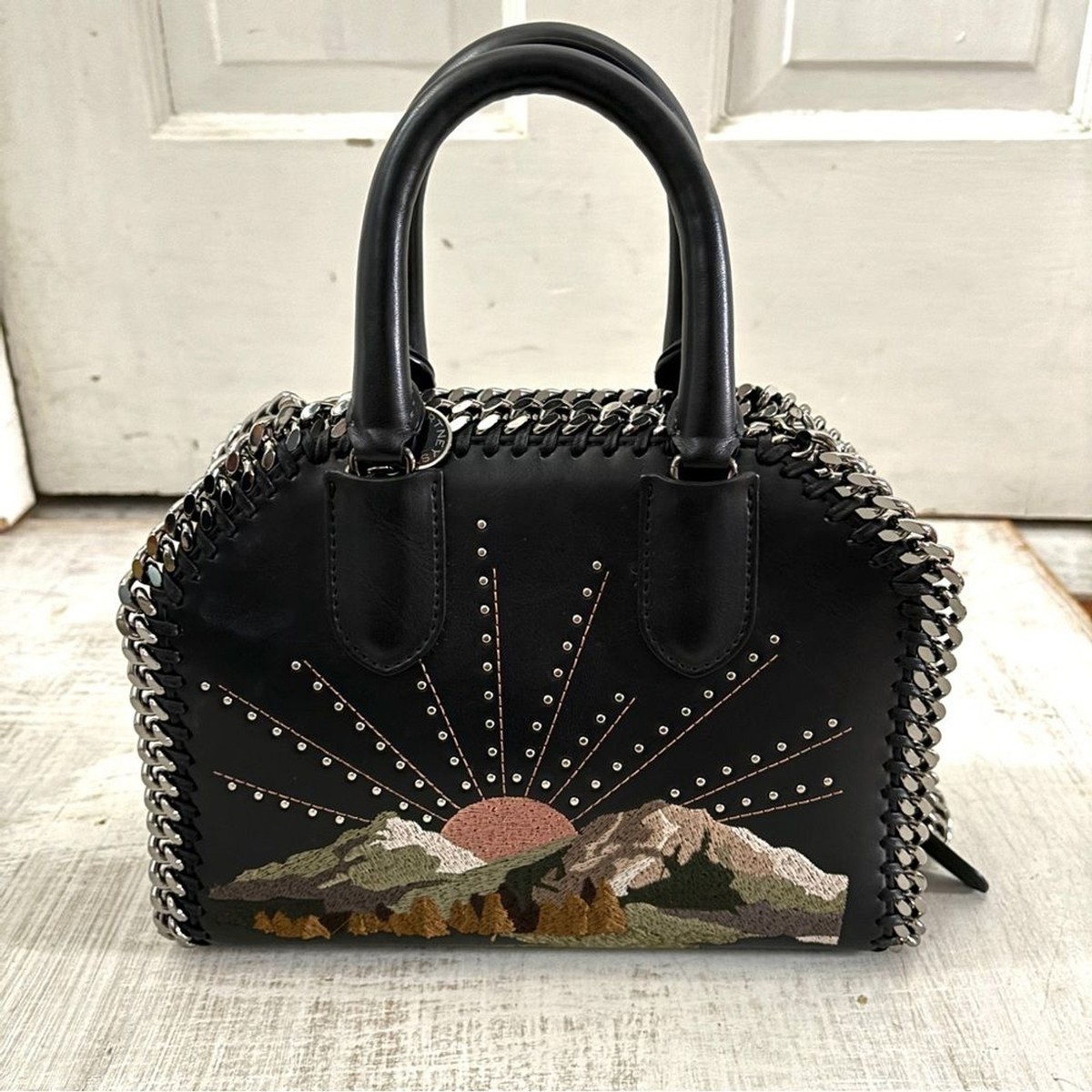 Stella McCartney Falabella Nashville Box Mini Bag Black Mountain