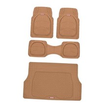 FlexTough 4-Piece Heavy Duty Floor Mats for Cars Beige FlexTough Contour