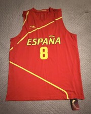 Vintage NWT Spain National Basketball Jose Calderón #8 Li-Ning Jersey Red Large