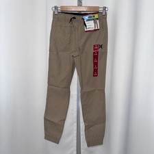 Hurley Kids Performance Jogger Pants Khaki Tan Stretch Tapered Size M 7/8 NEW