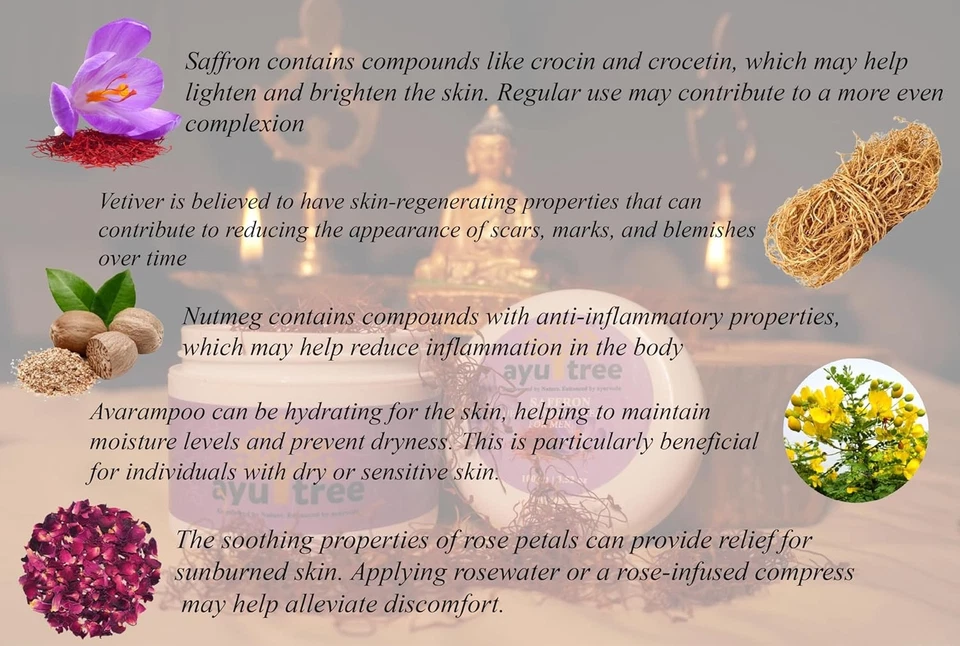 Ayutree Saffron Herbal Night Cream 100gm - Image 3 of 4