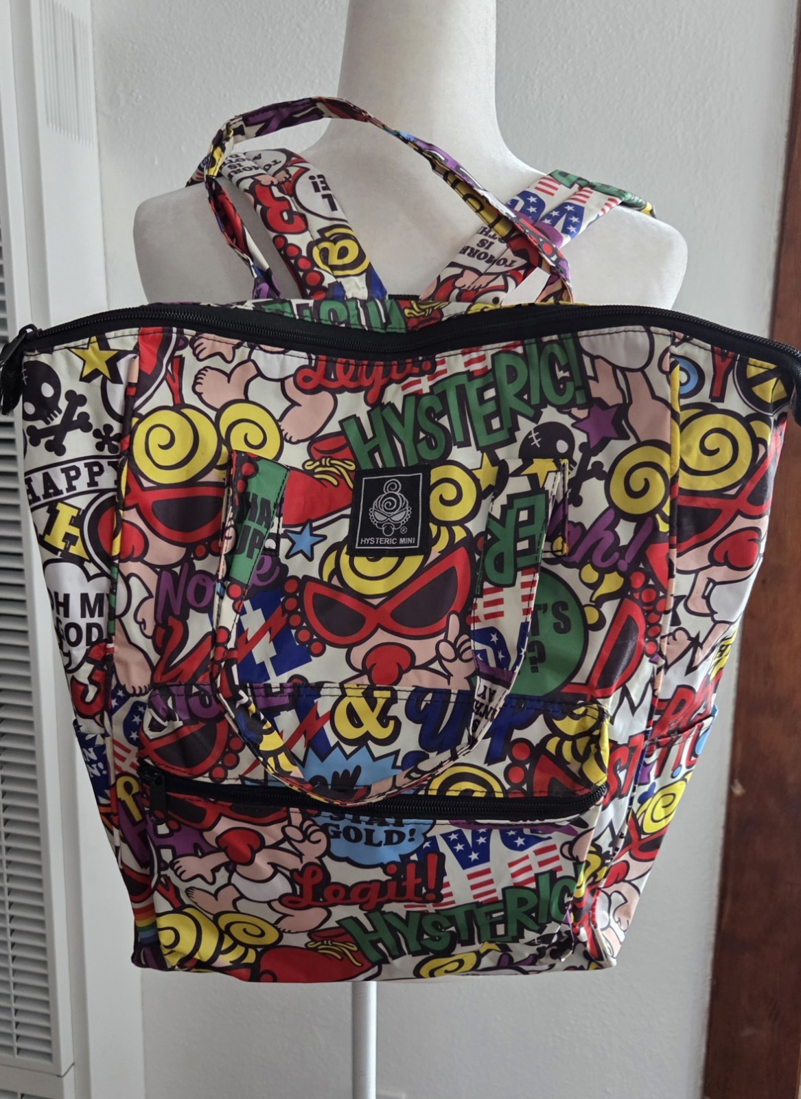 HYSTERIC MINI Large Multicolor Cartoon Print Kids Backpack Adjustable Strap