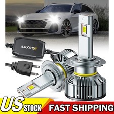 H7 8000K Ice Blue 8000LM CSP LED Headlight Bulbs Kit High Low Beam Fog Light