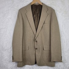 Vtg Levis Tan Action Suit Sport Coat Blazer 42L Sta-Prest Classic 80s Neutral