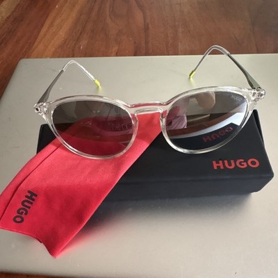 HUGO Sonnenbrille transparent   Original Etui & Tuch   Top Zustand