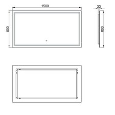 Image of LED Illuminated Bathroom Mirror With Demister Touch Control Switch Light Up Wall