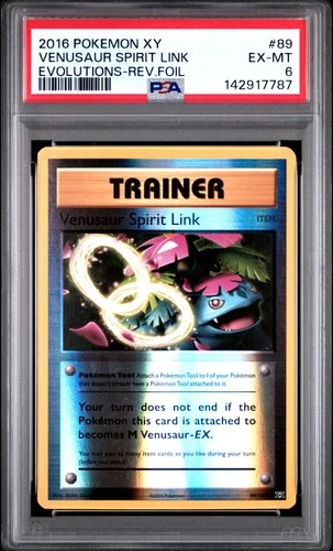 2016 POKEMON XY EVOLUTIONS #89 VENUSAUR SPIRIT LINK-REVERSE FOIL PSA 6
