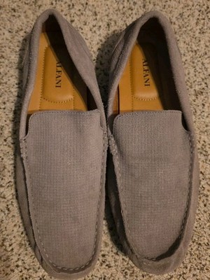 ALFANI KENDRIC DRIVING MOCS SHOES MEN'S 10.5M GRAY TEXTURED SUEDE 42101-EUC!
