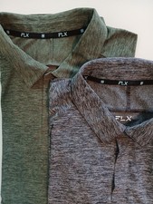 FLX Polo Urban Commuter 2 Shirt Bundle 1 Black 1 Green Men's Size XL