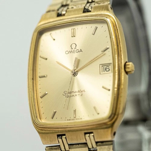 *NEAR MINT* Vintage OMEGA Seamaster Ref.19602391 Quartz Gold Date 29mm Mens ETA