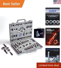 Tap and Die Set, M6-M24 Large Threading Set with Round Dies for Cutting and R...