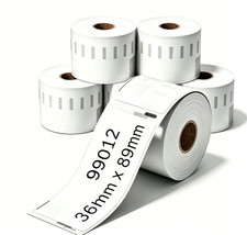 5 Rolls 99012 36mm x 89mm Address Labels Compatible Dymo Label Writer 4XL 450