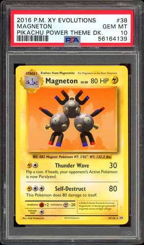 POP 5 2016 POKEMON XY EVOLUTIONS #38 MAGNETON PSA GEM MINT 10
