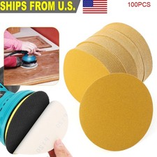 100PCS 6 inch Hook Loop Sanding Discs 100 Grit Orbital DA Sander Paper Pads