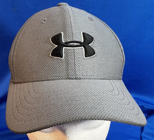 EUC Under Armour kids/youth gray poly knit stretch fitted 20"circ cap, XS/S