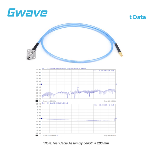 2.4mm 4 Hole Flange Female to GPPO Female .086" Semi-flexible Cable, DC-50GHz - Picture 6 of 11