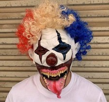 Masque Halloween Clown Souriant Effrayant Tête De Clown Blanc En Latex