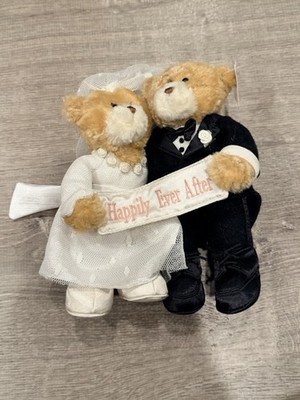 Vintage Gund Teddy Bear Plush Bride & Groom Honeymoon Happily Ever After NWT
