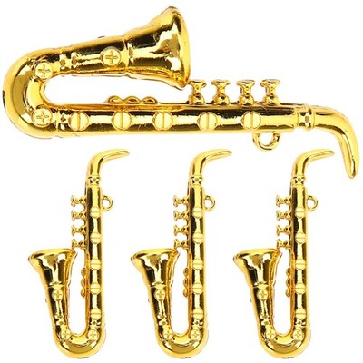 4 Pcs Desktop-mini-saxophon-modell Kleine Miniatur-Musikinstrumente