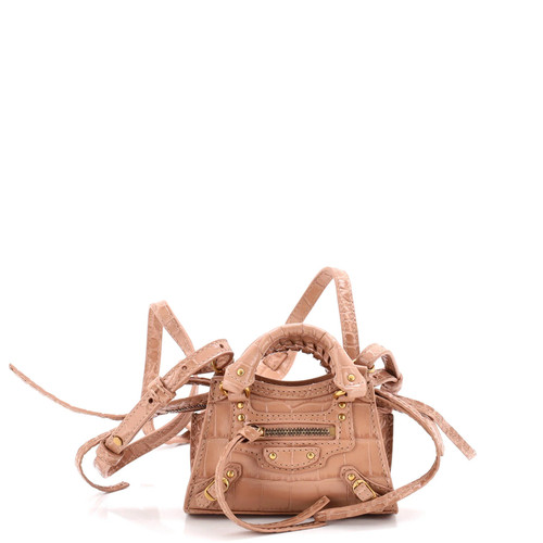 Balenciaga Neo Classic City Bag Crocodile Embossed Leather Super Nano