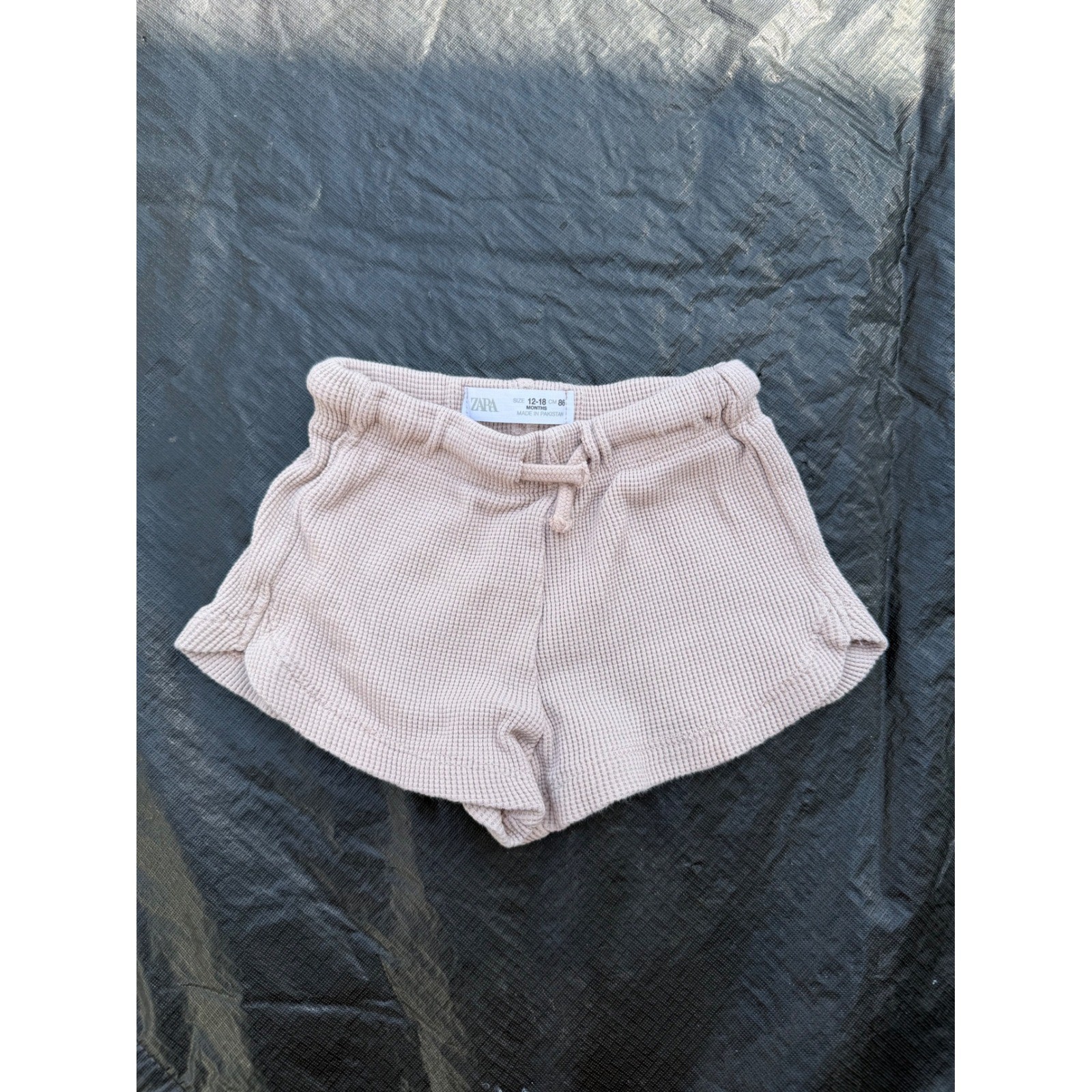 Zara Kids Baby Girls Dusty Rose Waffle Knit Shorts 12-18 Months Pink Thermal