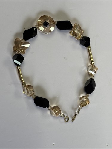 Beautiful 7" 1/20 14K Gold Filled ~ Crystal Bracelet ~ 10.2 grams - Picture 2 of 10