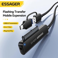 Essager 2 In 1 SATA to USB 3.0/Type-C Adapter Hard Drive for 2.5inch HDD/SSD