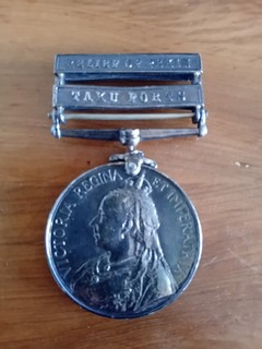 Victoria 1900 Campaign Service Medal China E.PACKWOOD. PTE. R.M. H.M.S.BARFLEIR