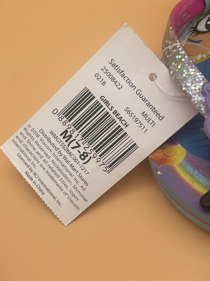 Shimmer and Shine Toddler Girl Flip Flops Sandals Shoes New Size 7-8 - Image 3 of 4