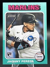 2024 Topps Heritage High Number #719 Jhonny Pereda Aqua Sp RC Miami Marlins