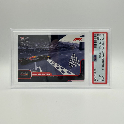 PSA 9 - /10 Max Verstappen #53 - Blue - Wins Home GP - 2022 Topps Now F1 - Picture 3 of 5