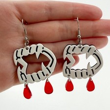 Vampire Teeth Earrings, Novelty Earrings, Halloween Horror Vampire