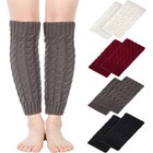Women Crochet Knit Ribbed Leg Warmers Knee High Soft Winter Soft Long Boot Sock