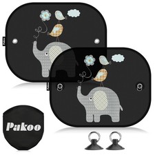 Car Sun Shades for Baby, 2 Pack Mesh Window Shade Baby Kids Pet with Cute Ani...