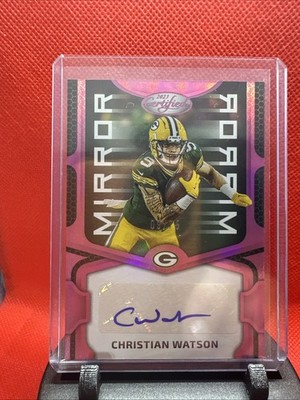 2023 Panini Certified - Mirror Signatures Christian Watson #MS82 Pink /75 (AU)