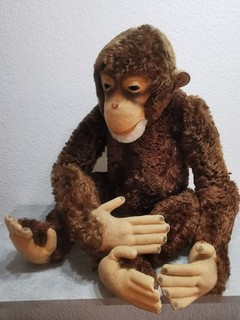 Steiff Affe "Jocko" 50cm mit Knopf und Fahne Beine Arme beweglich 1950er Vintage