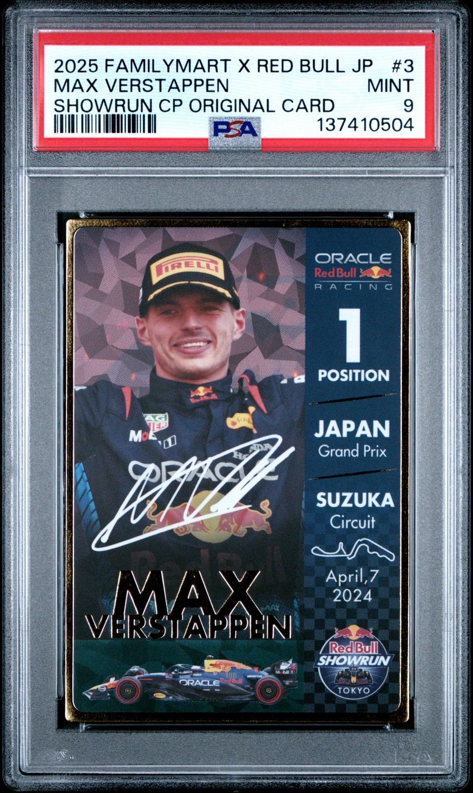 2025 FAMILYMART X RED BULL JAPAN #3 MAX VERSTAPPEN PSA 9