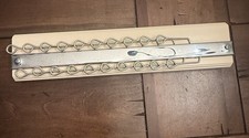 White Wood Tie / Scarf Rack - Wall Mount - Sliding - Holds 20 Items - Preowned