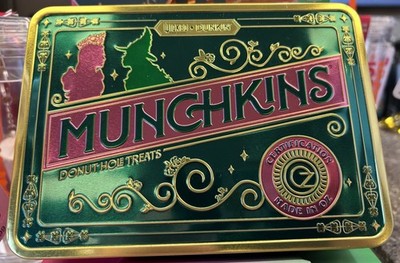 2025 WICKED FOR GOOD Limited Dunkin  Donuts munchkin TIN BOX Pink Green