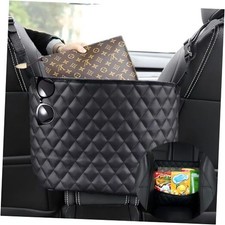 Car Net Pocket Handbag Holder  Purse Holder for Between Seats  Leather Seat Black