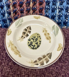 Emma Bridgewater Egg And Feather Early And Rare Tiny Plate Salesman Sample/dolly