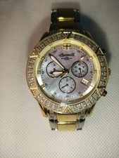 Ingersoll Diamond Special IG0173DS Mens Watch 18ct Gold Plated Chronograph MOP