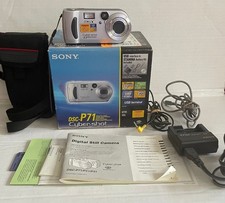 Sony Cyber-shot DSC-P71 3.2 MP Compact Digital Camera Silver Tested w power cord