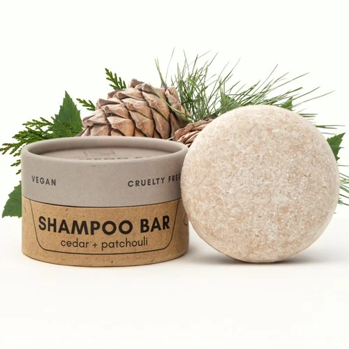 Shampoo Bar | Cedar + Patchouli | With Travel Container | Eco-friendly, Salon...