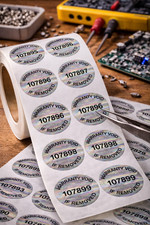 100 Silver Hologram Tamper Evident Warranty Void Security Labels Stickers Seals