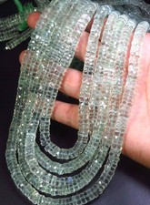 Amethyst Gemstone Beads 16"Inch Faceted Heishi Shape 7 mm Natural Green Amethyst