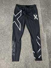 2XU Core Compression Tights Womens Medium Black Mid Rise  Ankle Pants Ladies