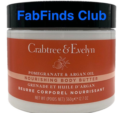 Crabtree & Evelyn Pomegranate & Argan Oil Body Butter Cream Full Size 12.7oz