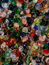 Mixed Decorative Glass Pebbles X 100 -  17-20mm - Assorted Colours